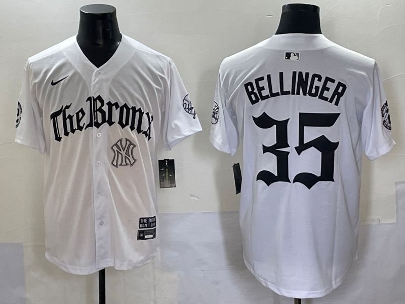 Men 2025 New York Yankees 35 Bellinger White Five generations Joint Name Nike MLB Jersey style 10